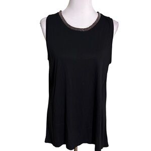 Mossimo Supply Co. Black Tank Top with Silver Trim
